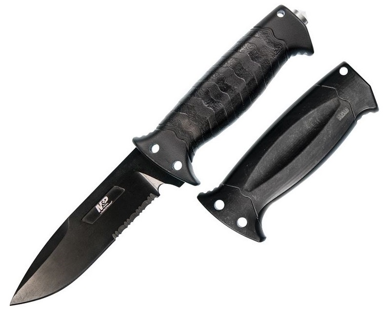 Smith & Wesson Grip Swap Fixed Blade, Black Belt Sheath, SW1085886