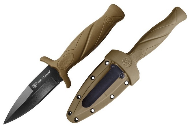 Smith & Wesson Tan Boot Knife w/ Tan Sheath (image for) Smith & Wesson Tan Boot Knife w/ Tan Sheath
