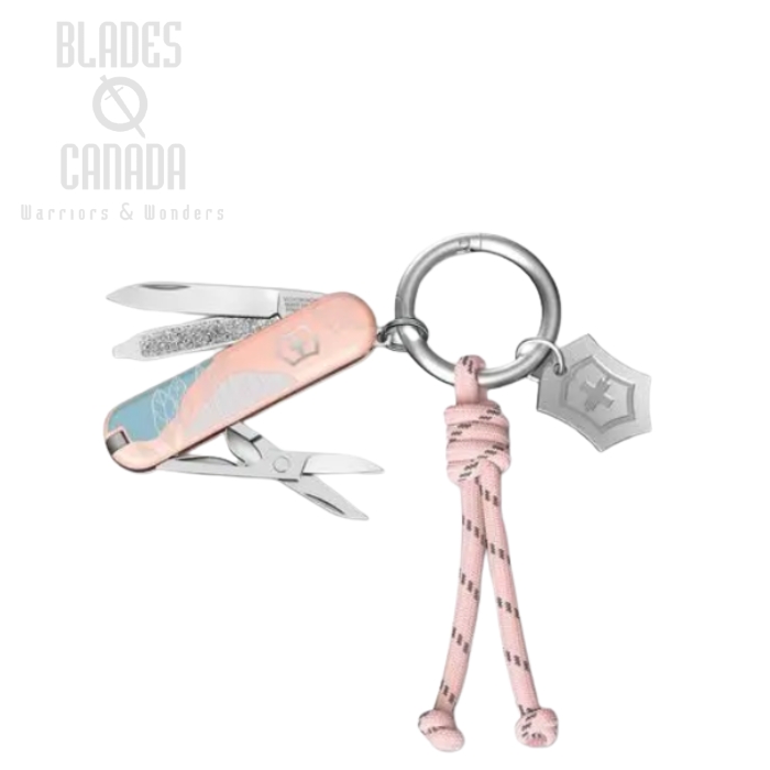 (image for) Victorinox Swiss Army Classic SD Paris Style Multitool, 7 Tools w/Pink Lanyard, 0.6223.E221