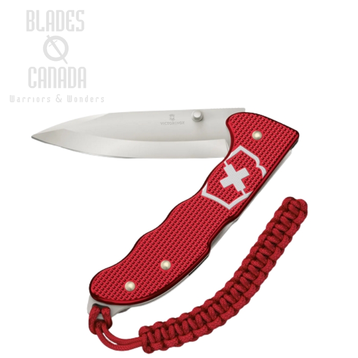 (image for) Victorinox Swiss Army Evoke Folding Knife, Stainless, Alox Red w/Lanyard, 0.9415.D20