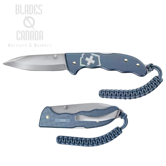 (image for) Victorinox Swiss Army Evoke Back Lock Folding Knife, Limited Edition 2026, Alox Glacial Blue, 0.9415.L26
