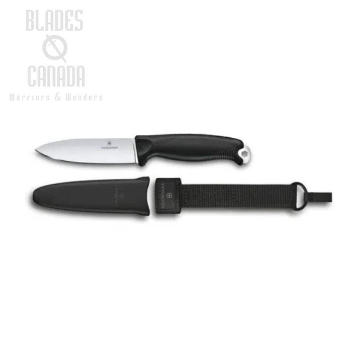 (image for) Victorinox Swiss Army Venture Fixed Blade Knife, 14C28N, Black Handle, 3.0902.3