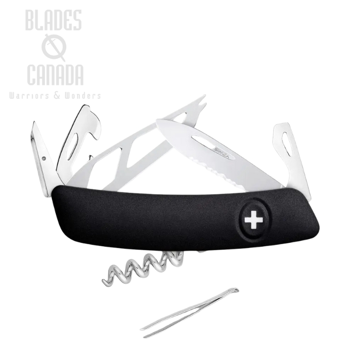 Swiza Slipjoit Cheese Knife Multitool, Black Handle, SZAC0501010