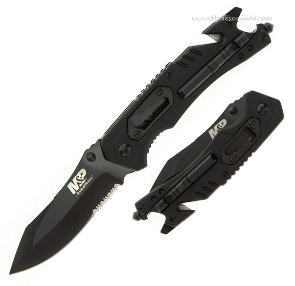 Smith & Wesson M&P Folding Knife, Assisted Opening, Aluminum Black, SW1100079
