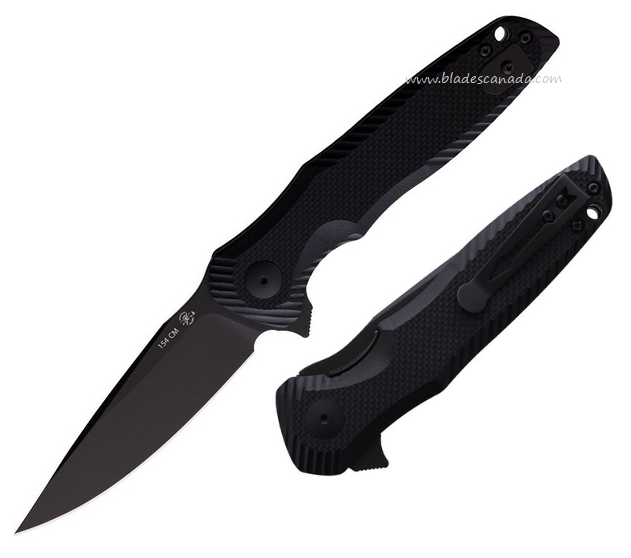 Spartan Blades Poros Flipper Folding Knife, 154CM Black, G10 Black, SBSFBL11BK