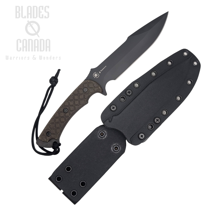 (image for) Spartan Blades Horkos Fixed Blade Knife, CPM MagnaCut Black, Micarta Green, Kydex Sheath, SB4BKGRKYBK