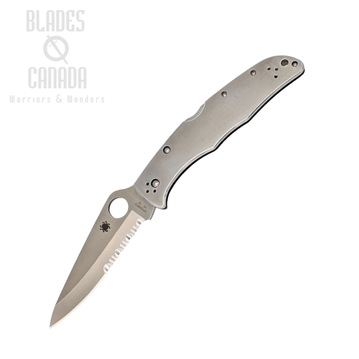 Spyderco Endura 4 Folding Knife, VG10 Combo Edge, Stainless Handle, C10PS