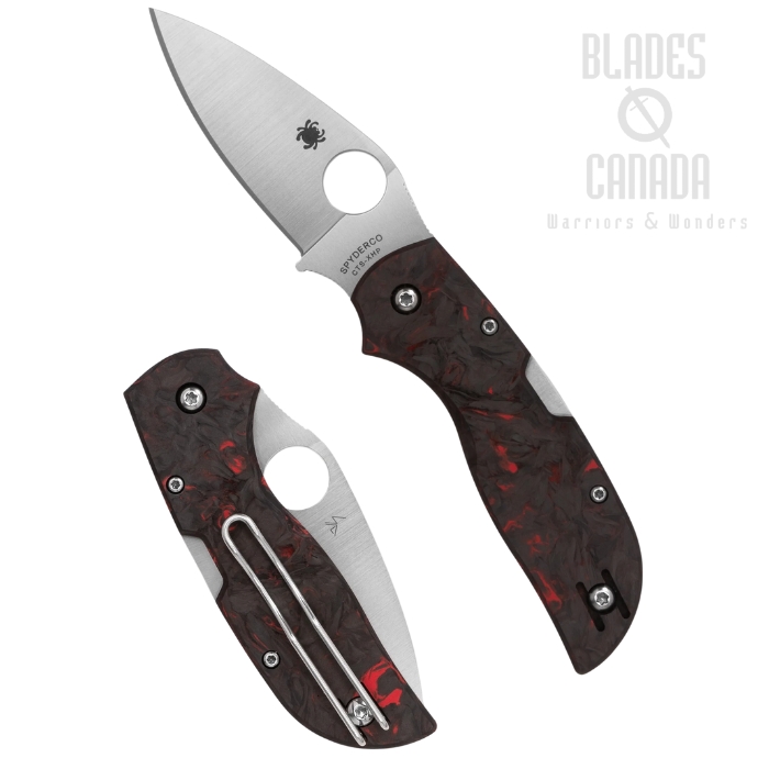 (Coming Soon) Spyderco Chaparral Back Lock Folding Knife, CTS HXP Stainless, Carbon Fiber Black/Red, C152CFRDP