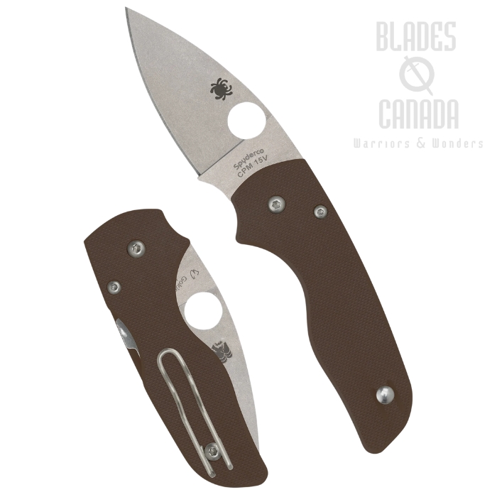 (Coming Soon) Spyderco Lil Native SPRINT RUN Compression Lock Folding Knife, CPM 15V, G10 Brown, C230GPBN15V