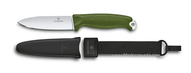 Victorinox Swiss Army Venture Fixed Blade Knife, 14C28N, G10 Green, 3.0902.4