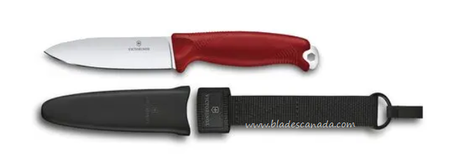 Victorinox Swiss Army Venture Fixed Blade Knife, 14C28N, Red Handle, 3.0902
