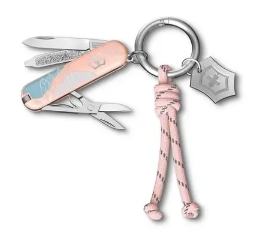 Victorinox Swiss Army Classic SD Paris Style Multitool, 7 Tools w/Pink Lanyard, 0.6223.E221