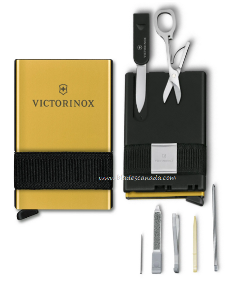 Victorinox Swiss Army Smart Card Wallet, Yellow/Black - 10 Tools, 0.7250.38