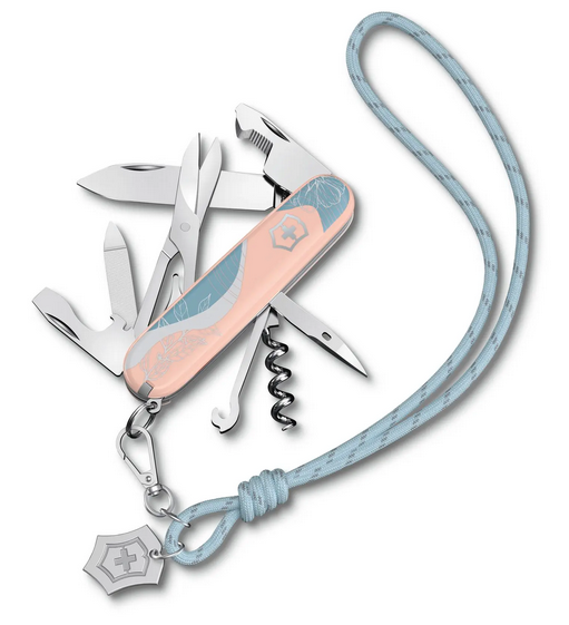 Victorinox Swiss Army Companion Paris Style Multitool, 16 Tools w/Pink Laynard, 1.3909.E221