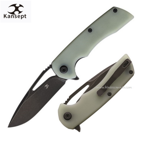 Kansept Kryo Flipper Folding Knife, D2 Steel, G10 Jade, T1001A5 - Click Image to Close