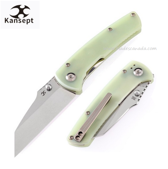 Kansept Main Street Folding Knife, CPM 154CM, G10 Jade, T1015B1