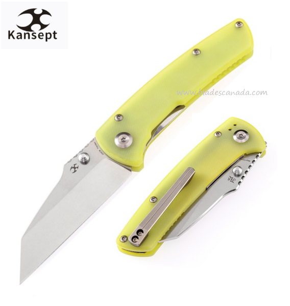 Kansept Main Street Folding Knife, CPM 154CM, G10 Yellow, T1015B3