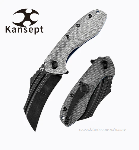 Kansept KTC3 Flipper Folding Knife, 154CM Black, Micarta Black, T1031B1