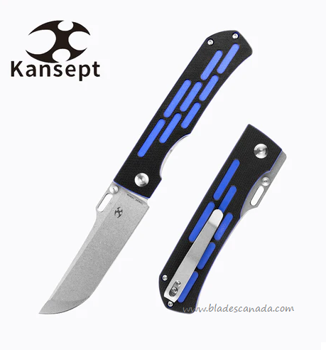 Kansept Reedus Folding Knife, 154CM SW, G10 Blue/Black, T1041A4