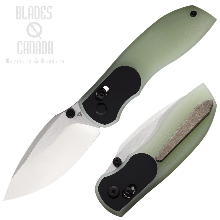 (image for) Tuya Knife Big Belly Crossbar Lock Folding Knife, 154CM Satin, G10 Jade, T1714-F