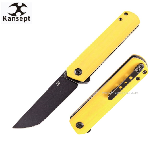 Kansept Foosa Slipjoint Flipper Folding Knife, 154CM, G10 Yellow, T2020T6
