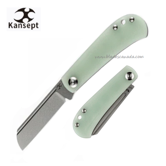 Kansept Bevy Slipjoint Folding Knife, 154CM SW, G10 Jade, T2026F4