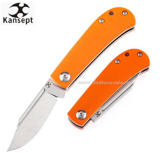 Kansept Bevy Slipjoint Folding Knife, 154CM, G10 Orange, T2026S8