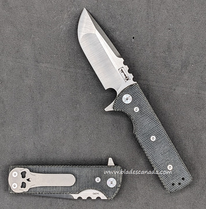 Chaves Ultramar T.A.K. Flipper Folding Knife, M390 Drop Point, Micarta Black, TAK/RDP/BCM/BF Chaves Ultramar T.A.K. Flipper Folding Knife, M390 Drop Point, Micarta Black, TAK/RDP/BCM/BF