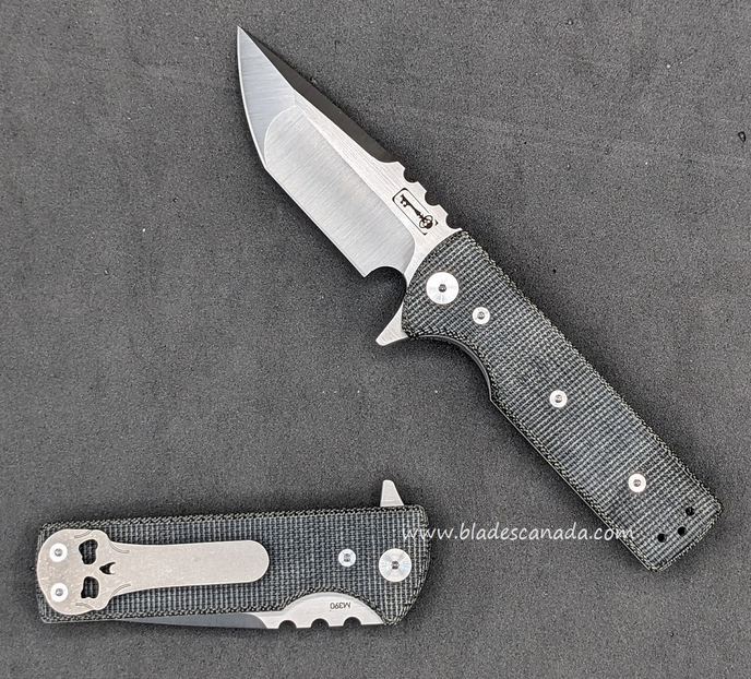 Chaves Ultramar T.A.K. Flipper Folding Knife, M390 Tanto, Micarta Black, TAK/RT/BCM/BF