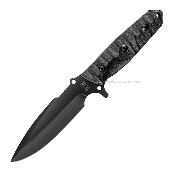 TB Outdoor Survival Fixed Blade Knife, MOX Black, G10 Sculpted Black, TBO035
