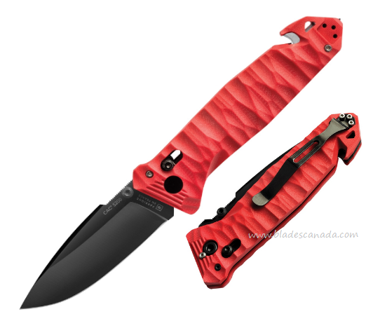 TB Outdoor C.A.C. S200 Folding Knife, Nitrox Black, G10 Red Handle, TBO043 - Click Image to Close