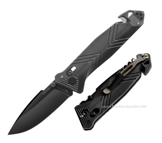 TB Outdoor C.A.C. Utility Folding Knife, Nitrox Black, Black Handle, TBO061