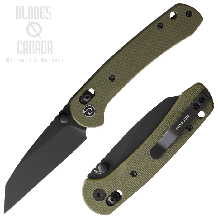 (image for) Defcon Ultra Lite Axis Lock FOlding Knife, 14C28N Black Matte, G10 OD Green, TD012FOD