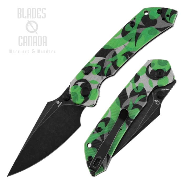 (image for) Tenable Fenrir Folding Knife, D2 Black, G10 Green Camouflage, B1034H13