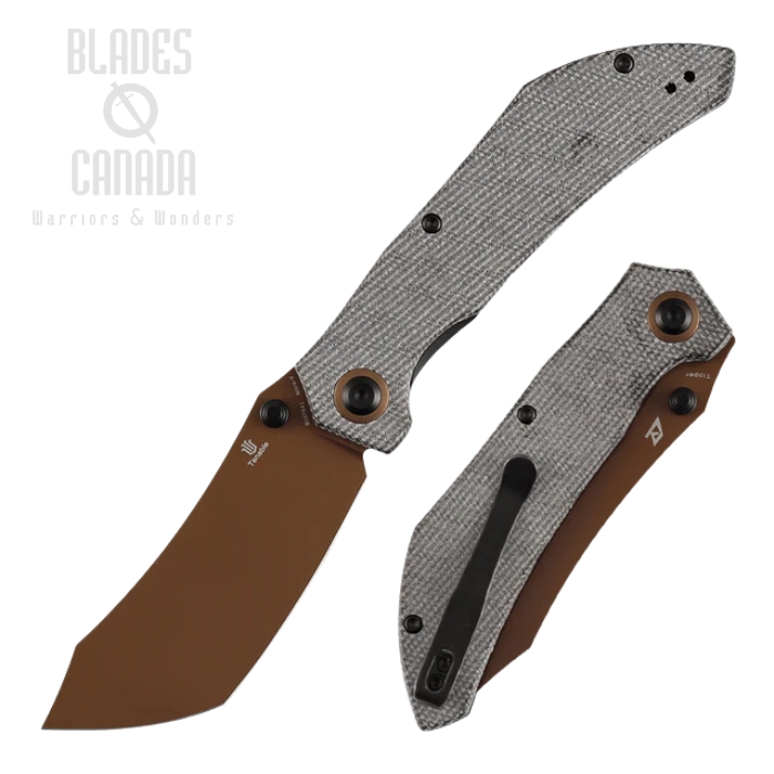 (image for) Tenable Tipper Folding Knife, Nitro V Rose Gold, Micarta Black, B1079A1