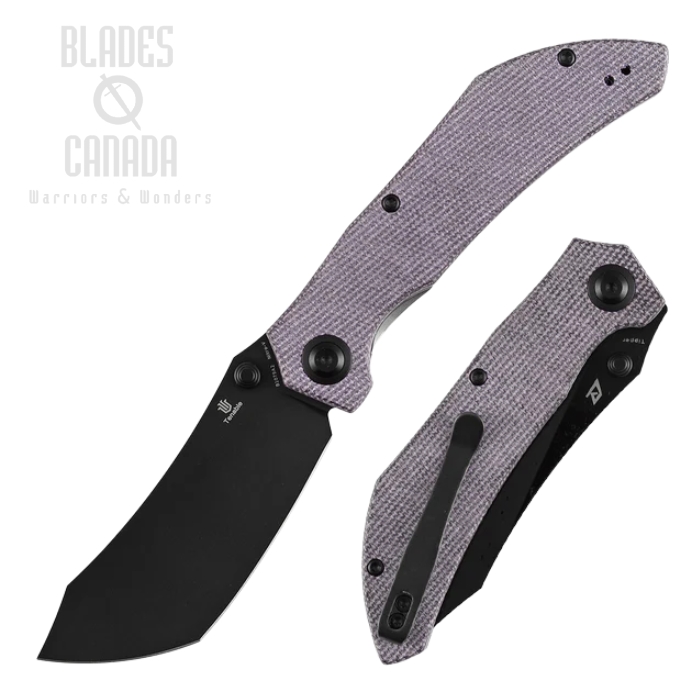(image for) Tenable Tipper Folding Knife, Nitro V Blackwash, Micarta Purple, B1079A2