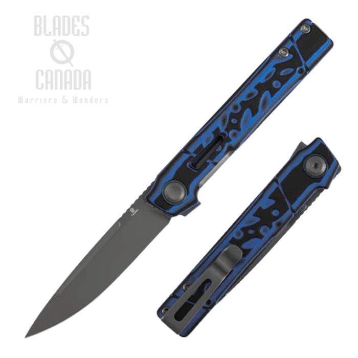 (image for) Tenable Kitpu Flipper Folding Knife, Nitro-V Gray, G10 Black/Blue, B2123A1
