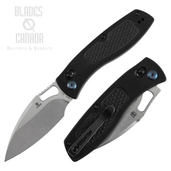 (image for) Tenable Heron Crossbar Lock Folding Knife, Nitro V Stonewash, G10 Black, B2124V4