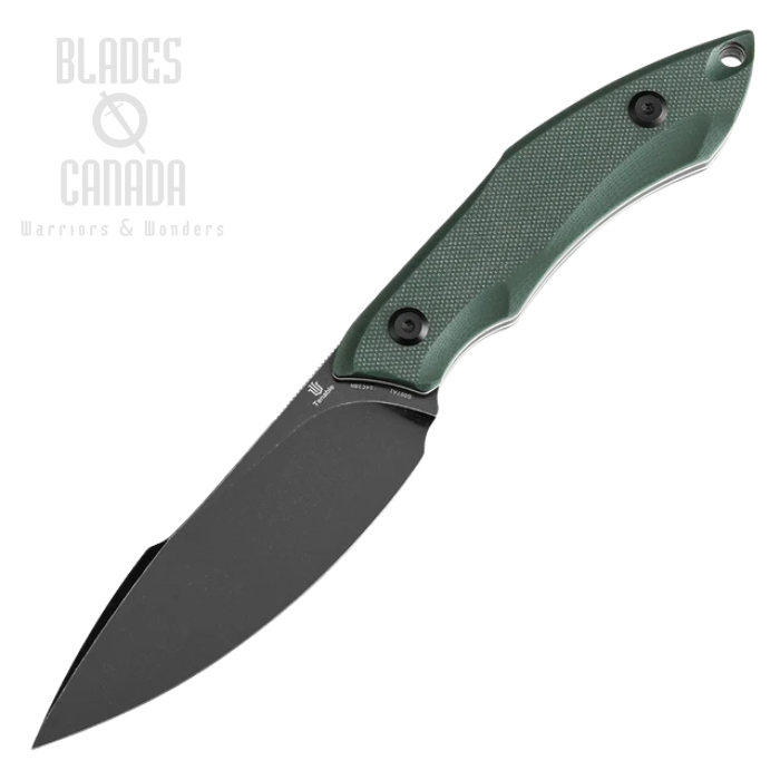 Tenable Luccio Fixed Blade Knife, 14C28N Black, G10 Green, G007A1