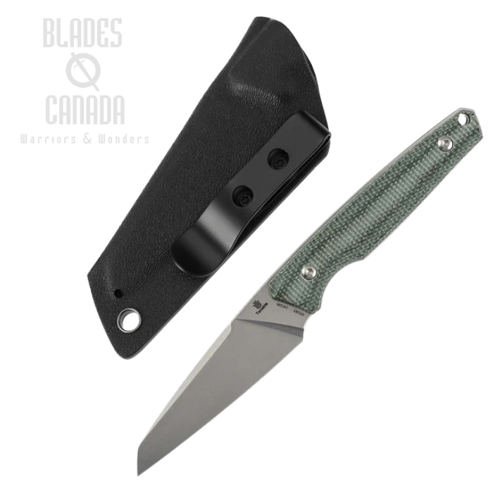 (image for) Tenable Parr Fixed Blade Knife, 14C28N Stonewash, Micarta Green, Kydex Sheath, G011B5