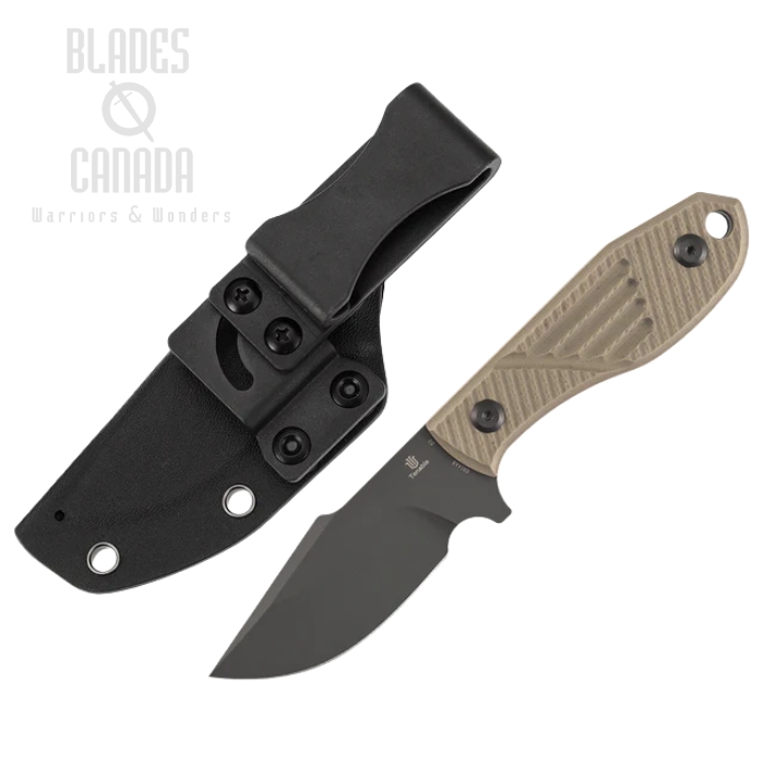 (image for) Tenable Tiny Dancer Fixed Blade Knife, D2 Gray, G10 Light Sand, Kydex Sheath, G014A8