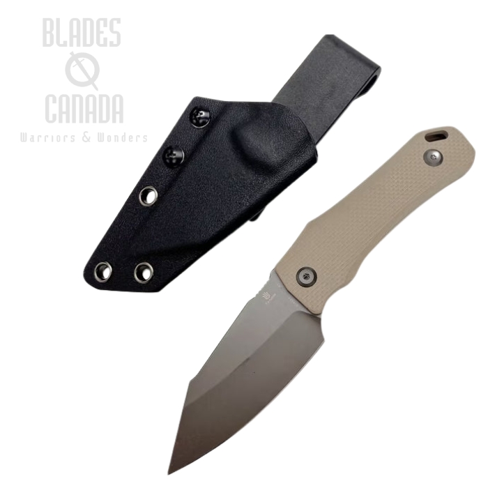 (image for) Tenable Loki Fixed Blade Knife, D2 Gray, G10 Light Sand, Kydex Sheath, G1058A1