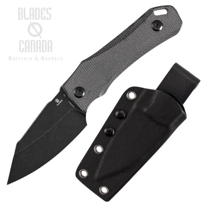 Tenable Loki Fixed Blade Knife, D2 Blackwash, Micarta Black, Kydex Sheath, G1058A4 (image for) Tenable Loki Fixed Blade Knife, D2 Blackwash, Micarta Black, Kydex Sheath, G1058A4