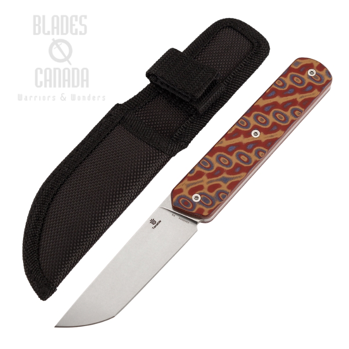 Tenable Foosa Fixed Blade Knife, D2 Stonewash, Micarta Vortex, Nylon Sheath, G2020A2 (image for) Tenable Foosa Fixed Blade Knife, D2 Stonewash, Micarta Vortex, Nylon Sheath, G2020A2