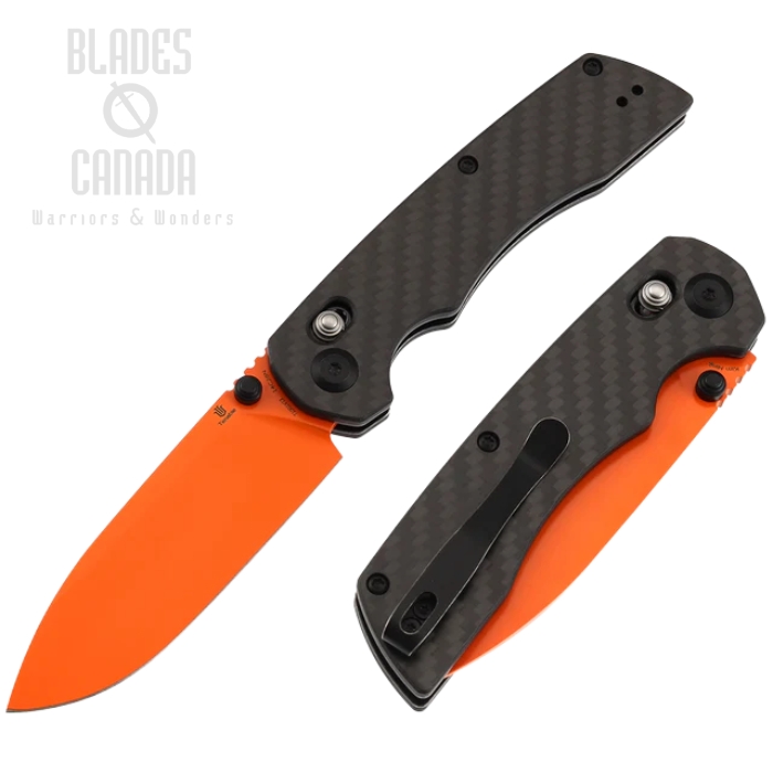 (image for) Tenable Kryo Cross Bar Lock Folding Knife, 14C28N Orange, G10/Carbon Fiber, T1001V12