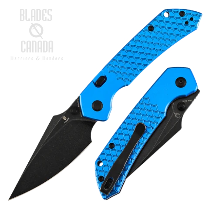 (image for) Tenable Fenrir Folding Knife, Nitro V Black, Aluminum Fishscale Dark Blue, B1034H92