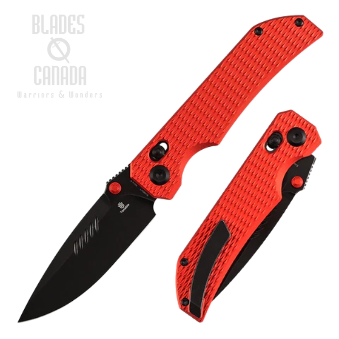 (image for) Tenable Christmas Cross Bar Lock Folding Knife, Nitro V Black SW, Aluminum Red, B1095V7