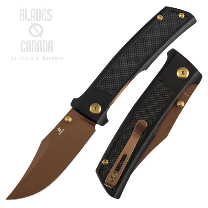 (image for) Tenable Bison Folding Knife, Nitro V Rose Gold, Aluminum Black, B2108A3