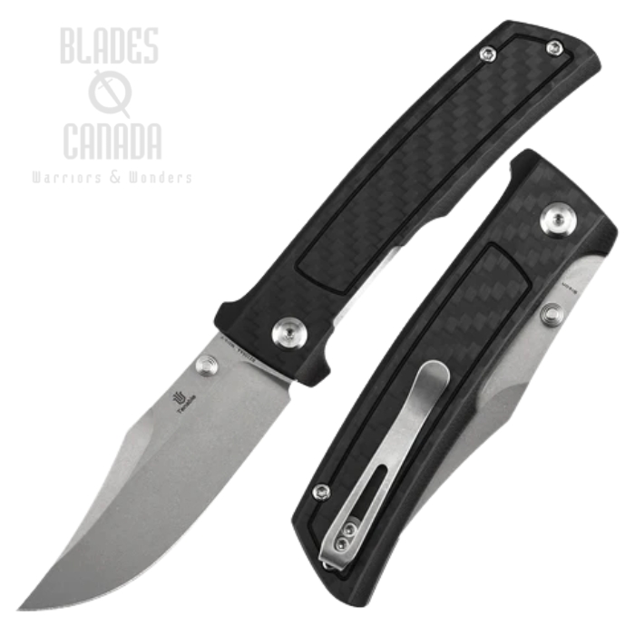 (image for) Tenable Bison Folding Knife, Nitro V Stonewash, G10/Carbon Fiber Black, B2108A4