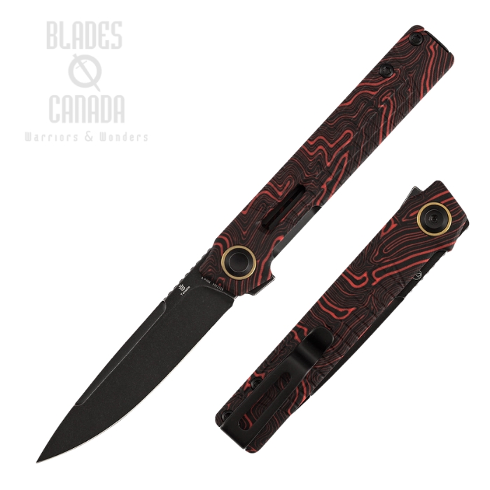 (image for) Tenable Kitpu Flipper Folding Knife, Nitro-V Black, G-Mascus Black/Red, B2123A4
